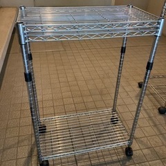 [3段メタルラック④キャスター付き]リサイクルショップヘルプ