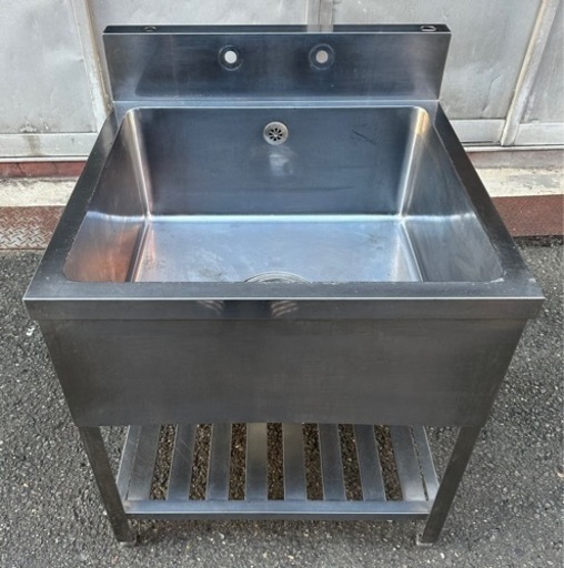 業務用 大型 1槽シンク 幅750×奥750×高さ800+150(mm) 流し台 一層 一槽 キッチン 手洗い場 厨房機器 1層シンク 大阪発
