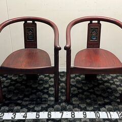 ダイニングチェア 家具 2脚 椅子 アンティーク 輸入雑貨 レトロの画像
