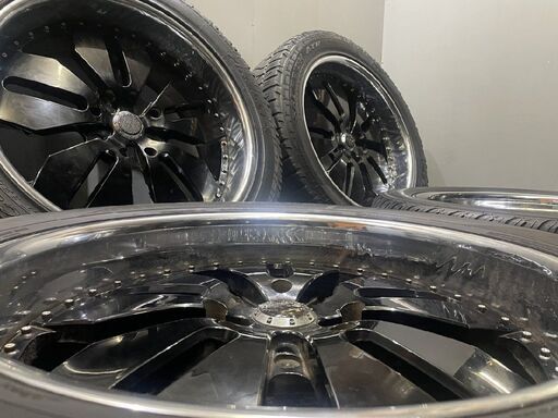 【YOKOHAMA x2 PIRELLI x2 325/45R24】夏タイヤ【632 LOXARNY 24インチ 10J8HPCD165.1約-18】深リム ハマーH2等　(VTF846MY)