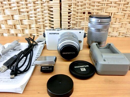 ■オリンパス ペン Lite E-PL3 ミラーレス一眼 ダブルズームキット ホワイト ダブルレンズ マイクロフォーサーズ OLYMPUS PEN 札幌 西区 西野