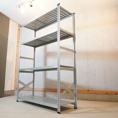 イタリア発祥の業務用シェルフ収納ブランド METALSISTEM(メタルシステム)の4段シェルフ。店舗什器などにもおススメのインダストリアルなオープンシェルフは飾り棚としても♪DI211の画像