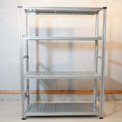 イタリア発祥の業務用シェルフ収納ブランド METALSISTEM(メタルシステム)の4段シェルフ。店舗什器などにもおススメのインダストリアルなオープンシェルフは飾り棚としても♪DI211の画像