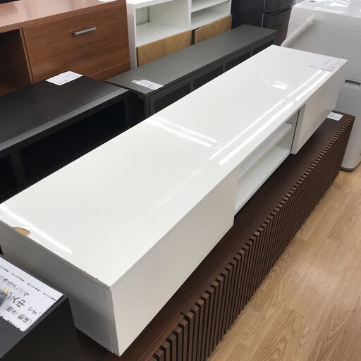 ★ジモティ割あり★  テレビ台 白 H30×W150×D35.5 クリーニング済み KJ2832