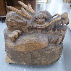 龍 木製 木彫り 置き物 特大 モノ市場半田店 119の画像
