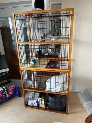 木製4段キャットケージ