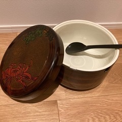 【受付終了】おひつ　レトロ　民芸品の画像