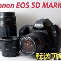 ★Canon EOS 5D MARKⅡ★S数約450回●トリプルレンズ●転送可能  1ヶ月動作補償あり！ 安心のゆうパック代引き発送！ 送料、代引き手数料無料！