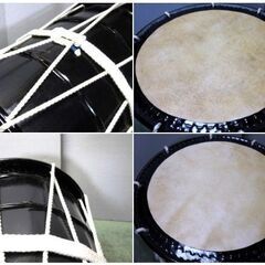 担ぎ太鼓　締太鼓　軽く少し地小さめ（子供用？）和太鼓　締め太鼓　袋ケース付きの画像