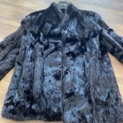 高級毛皮　ブラックミンクのコート　中古の画像