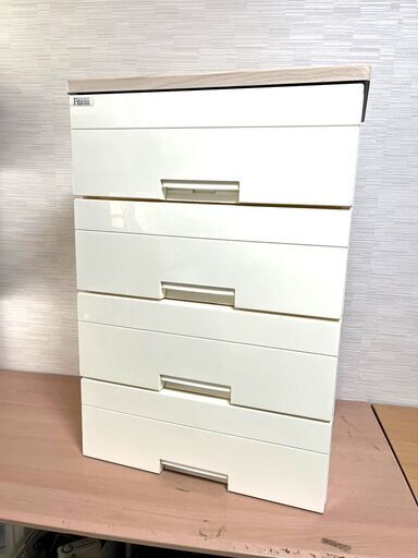 Fits 4段チェスト 収納ケース 木製天板