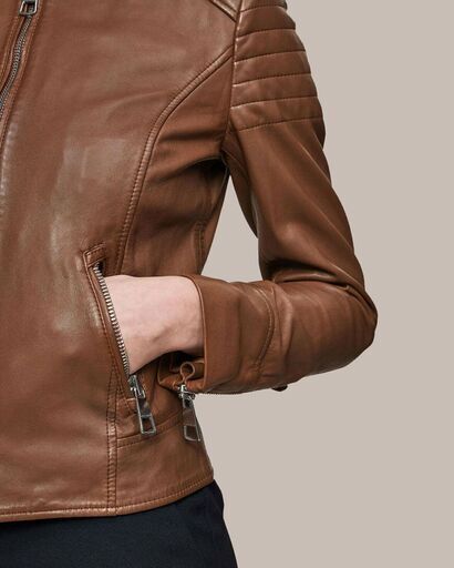 羊革クラシック立ち襟ジャケット Sheep Leather Classic Stand Up Collar Jacket16990