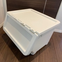 収納ケース 2個セット 白×黄色