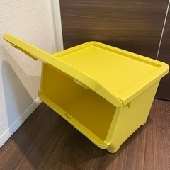 収納ケース 2個セット 白×黄色の画像