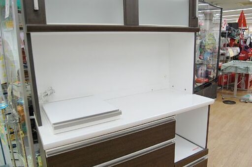 泉洋化工株式会社 レンジボード 幅118×奥50×高204cm スライドレール コンセント2か所 食器棚 キッチンボード レンジ台  