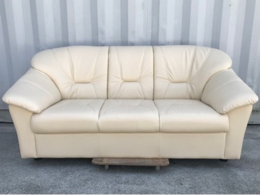 美品！2.5人掛けソファ◇アイボリー◇レザー調◇合皮◇幅158cm◇K862 楽天市場】ソファー 2.5人掛け 合皮の通販