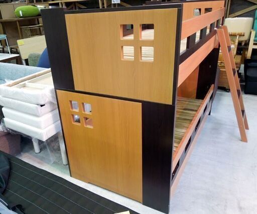 二段ベッド はしご付き シングルサイズ コンビカラー はしご付き 家具 2段ベッド 札幌市東区 新道東店