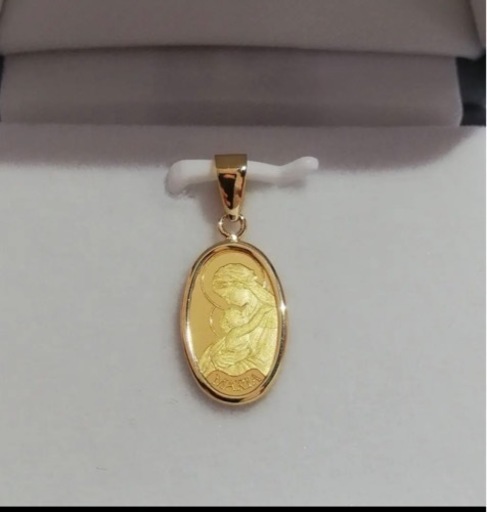 新品K24純金マリアさまコインK18金具ペンダントトップ スイスパンプ社