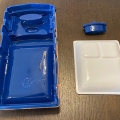 【美品】ニイミ洋食器店 メラミンお子様ランチ皿 D-51 ブルーの画像