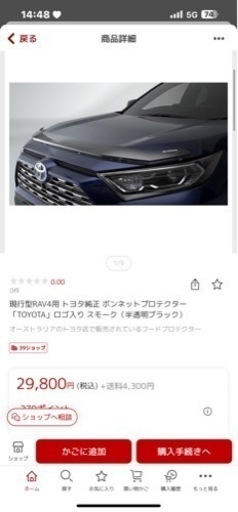 RAV4 トヨタ純正　バグガード　