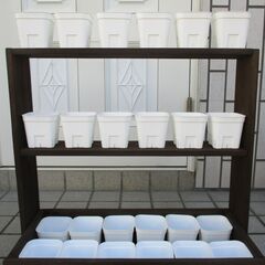 多肉植物　棚　プランター　２個セット　フラワースタンド　トレー　ラック　観葉植物　ハンドメイドの画像