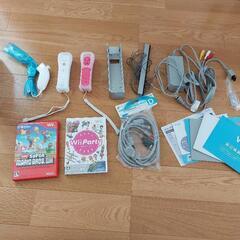 Wii本体　中古　ソフト2本、コントローラー１個付きの画像
