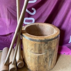 杵と臼のセット  セットでお願いします。おまつり、イベント、餅つ...