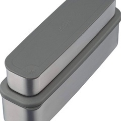 サーモス (THERMOS) 弁当箱 上容器/300ml・下容器/515ml フレッシュランチボックス 2段式 ブラック 815mlの画像