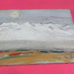 原勇作　油絵　個展出品作　題不明「風景画」　額付　F4号の画像