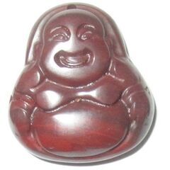 新品・送料無料！布袋様　七福神　天然石の赤い虹ジャスパーペンダン...