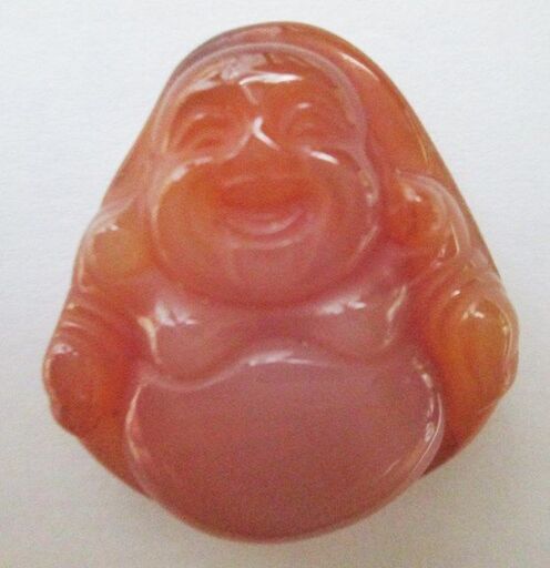 新品・送料無料！布袋様　七福神　天然石レッド瑪瑙ナチュラルカーネリアン　ペンダント　ほてい　ご利益