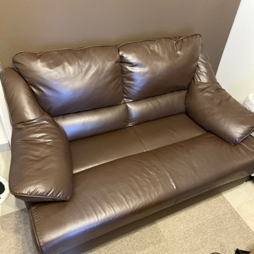 【お取引中】レザーソファー　2人掛け