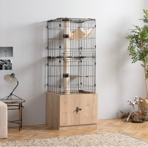 【おまけ付き】アイリスオーヤマ　ペット　ケージ　隠れ家キャットランドケージ