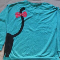ねこ柄トレーナー　グリーン　新品　値下げしましたの画像