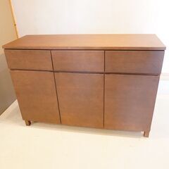 無印良品　タモ材　ブラウン　キャビネット　W120 サイドボード 無印良品 タモ材 ブラウン キャビネット W120 サイドボード 無印良品