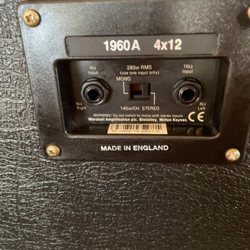 再値下【今ならベルデンケーブル付 】マーシャル Marshall 1960A キャビネット
