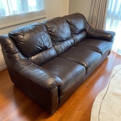 Leather World レザーワールド本革 本革三人掛けソファ