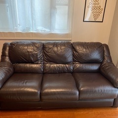 Leather World レザーワールド本革 本革三人掛けソファ