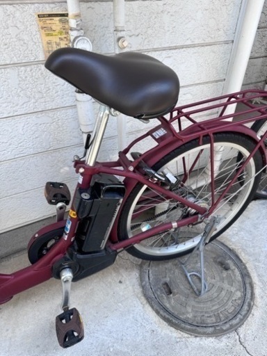 電動自転車 ブリヂストン バッテリー充電1回 小型 自転車 赤 ママ チャリ  