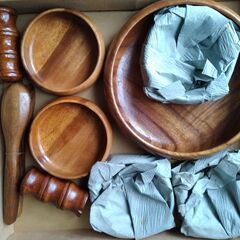 無料！　木製サラダボールセット　【引き取りに来てくださる方限定】