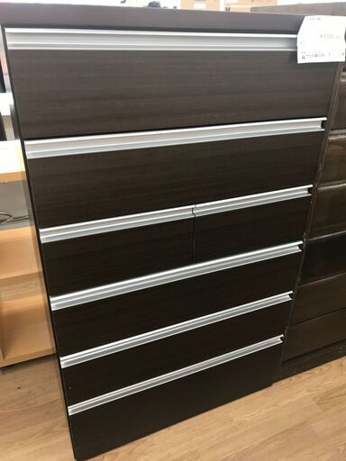 ★ジモティ割あり★  ハイチェスト ブラウン H130×W70×D42 クリーニング済み KJ2852