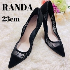 ❤️RANDA❤️パンプス　ポインテッドトゥ　ブラック　23cm...