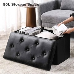 オットマン 76*38*38cm 折りたたみ式収納ベンチ　80Lの画像