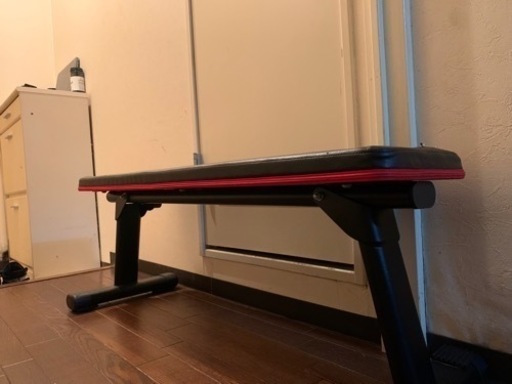 自宅でムキムキセット フラットベンチ ストレートバー プレート