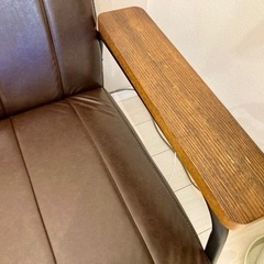 ニトリ傷・汚れに強い合成皮革 2人用ソファ(Nシールド ステイン2KD DBR)の画像