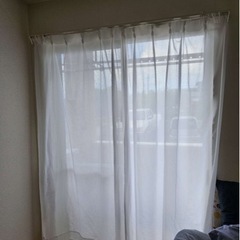 カーテン2セット白/薄青2千円