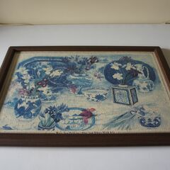 ジグソーパズル完成品【メアリー・アン・パーキンス／青と白のアイリス】額付きの画像