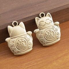 新品・送料無料！2個セット　招き猫キーホルダー　まねきねこ お金...