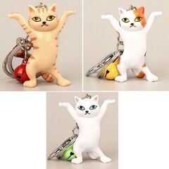 新品・送料無料！3個セット入手困難・貴重品！・ペン置き猫のキーホ...