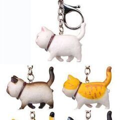 新品！送料無料！5個セット　猫の形をしたキーホルダー　猫グッズ　...